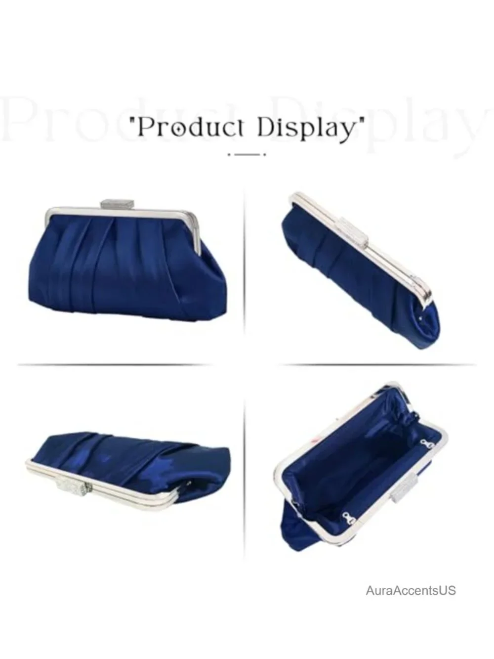 Ruched Pleated Clutch with Metal Chain Dressy Crossbody Evening Bag